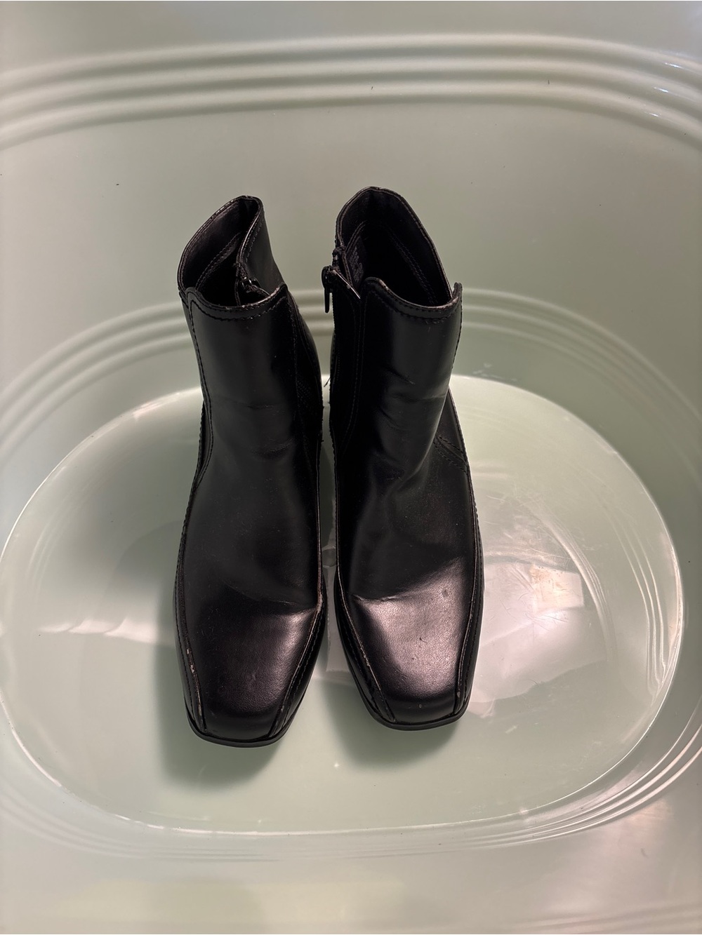 Predictions Black Square-Toe Ankle Booties